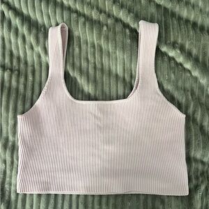 Pink Ribbed Crop Top